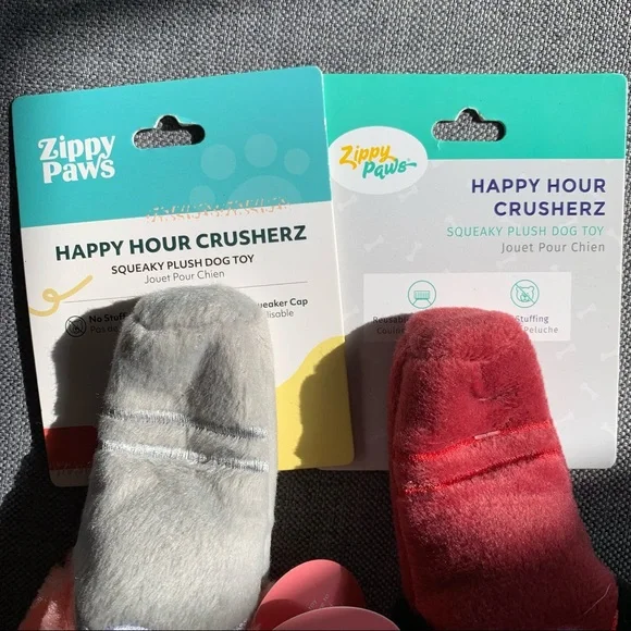 NWT zippy paws Rose & Merlot Happy Hour Crusherz Dog Toys - Picture 9 of 9